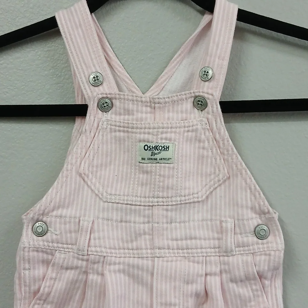 Oshkosh pink striped overalls 12months